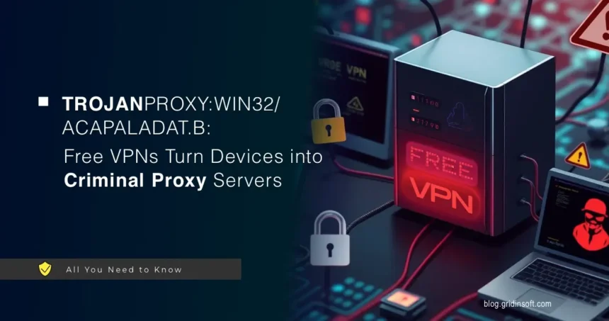 What is TrojanProxy:Win32/Acapaladat.B?