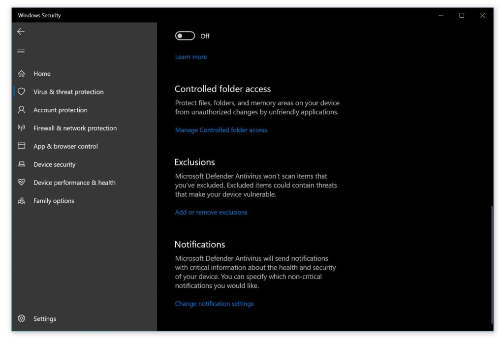 Trojan:Script/Wacatac.B!ml Virus Removal Guide for Windows 10/11 6 Add or remove exclusions