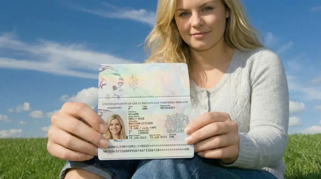 AI-Generated Fake IDs Are Getting Real - How to Detect and Defend 3 AI-generated person holding a generated passport - document fraud example