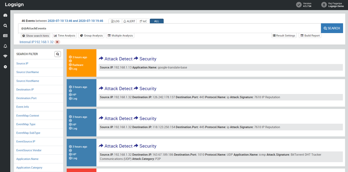 Security information and event management interface