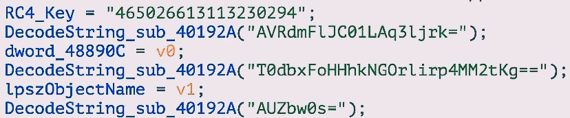 Process of strings decoding. You may observe the RC4 key embedded into the loader’s code