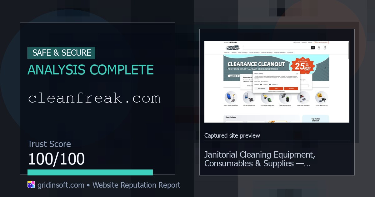 Cleanfreak.com Shopping Site Review (79/100 Trust Score)