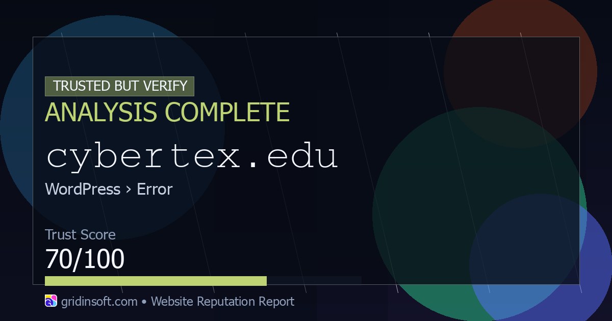 Cybertex.edu Review: Is It Safe? (70/100 Trust Score)