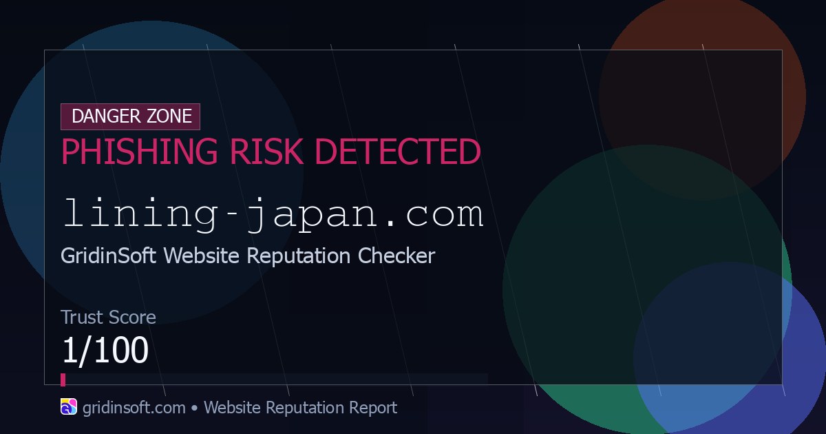 Linningm Lining-japan.com Review: Phishing, Safe or Scam? (1/100 Trust Score)