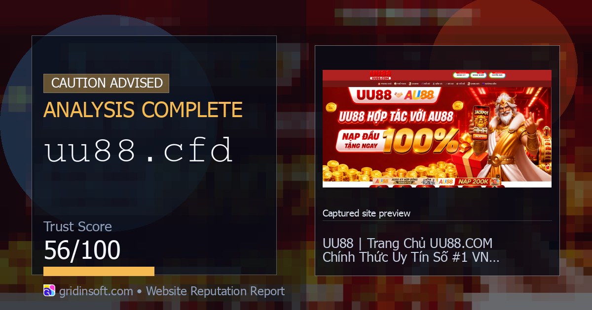 Uu88.cfd Casino Review: Scam or Safe? (56/100 Trust Score)