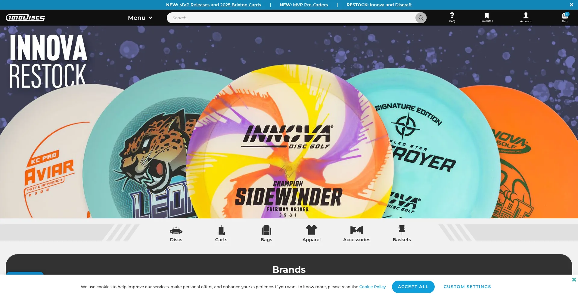 Website screenshot of 1010discs.com