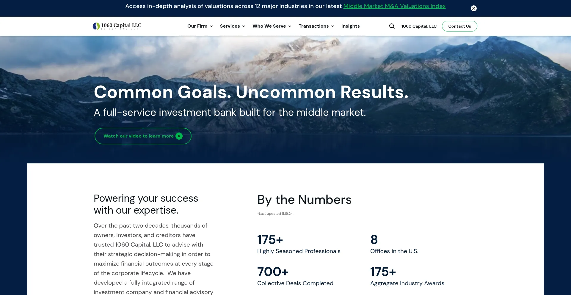 Website screenshot of 1060cap.com