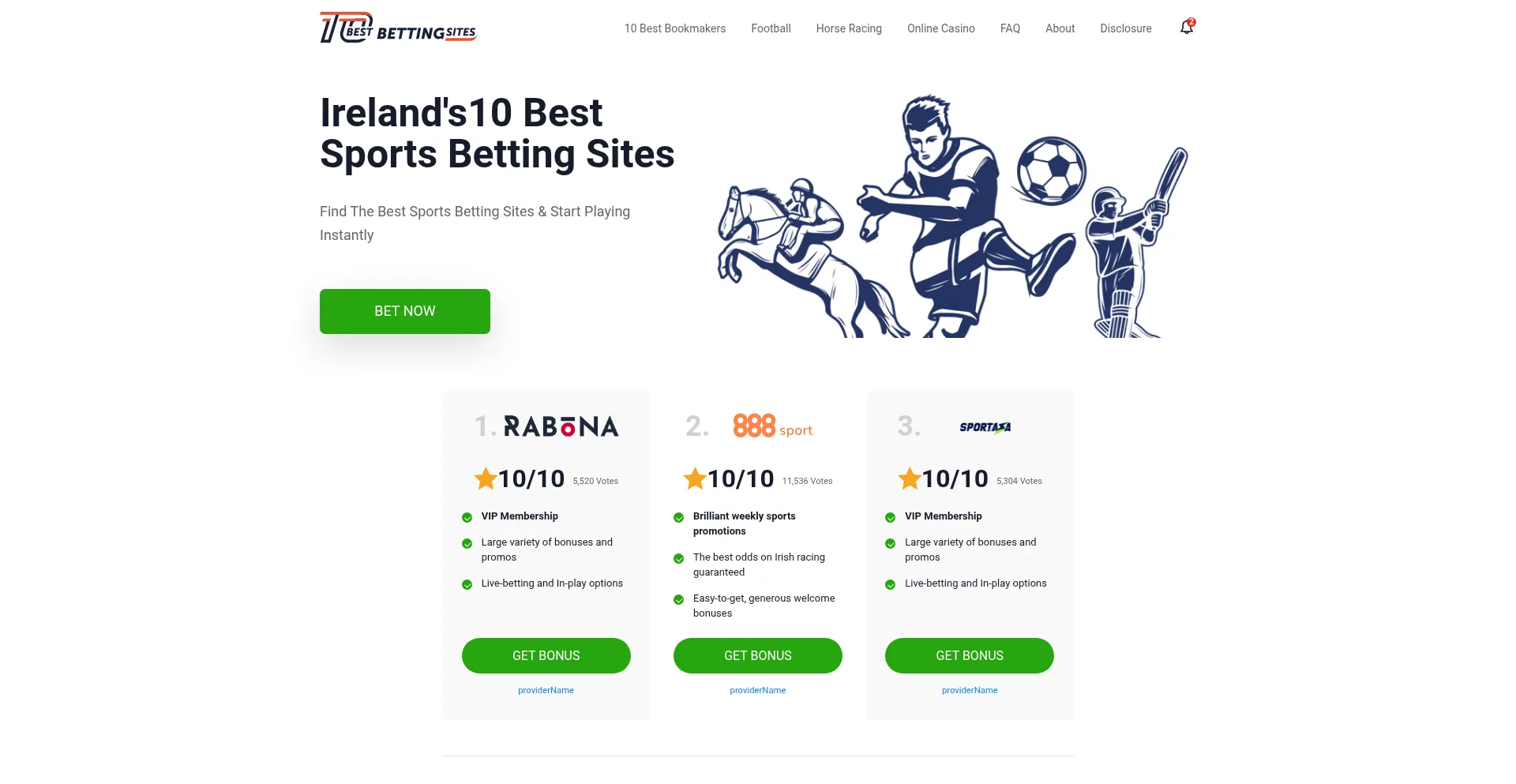 Website screenshot of 10bestsportsbettingsites.com