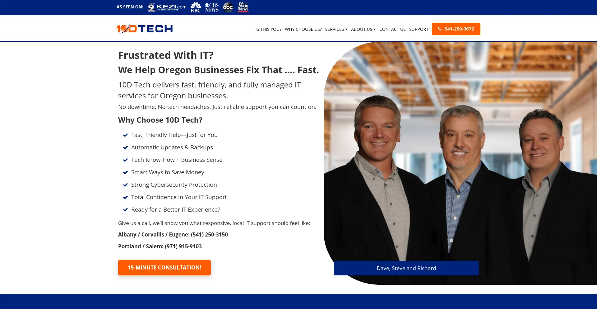 Website screenshot of 10d.tech