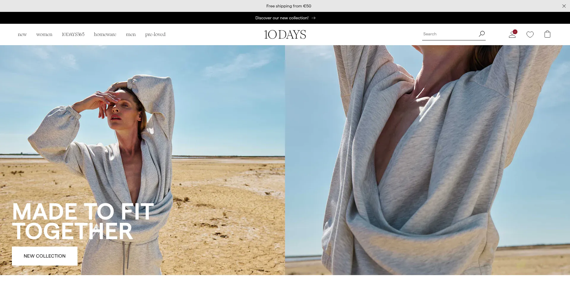Website screenshot of 10dayslifestyle.com