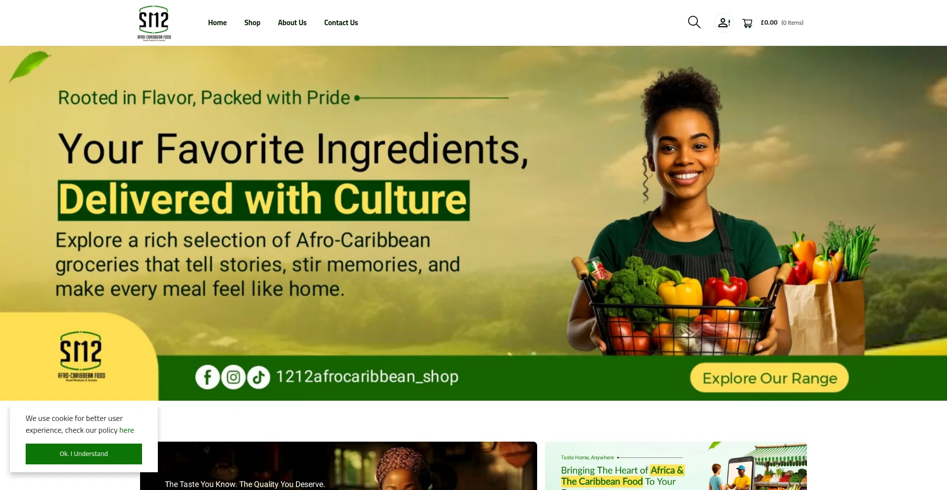 Website screenshot of 1212foods.com