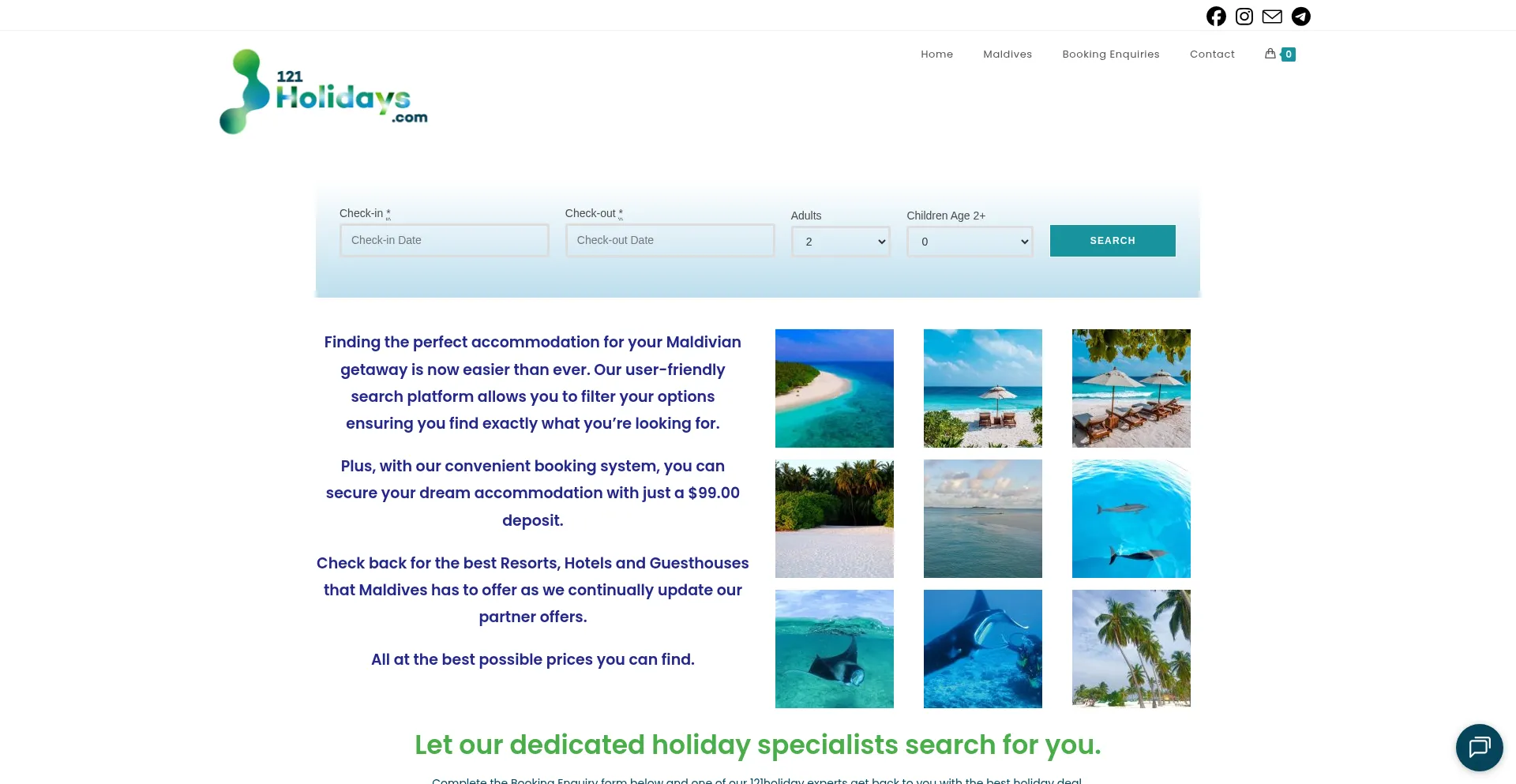 121holidays.com Screenshot