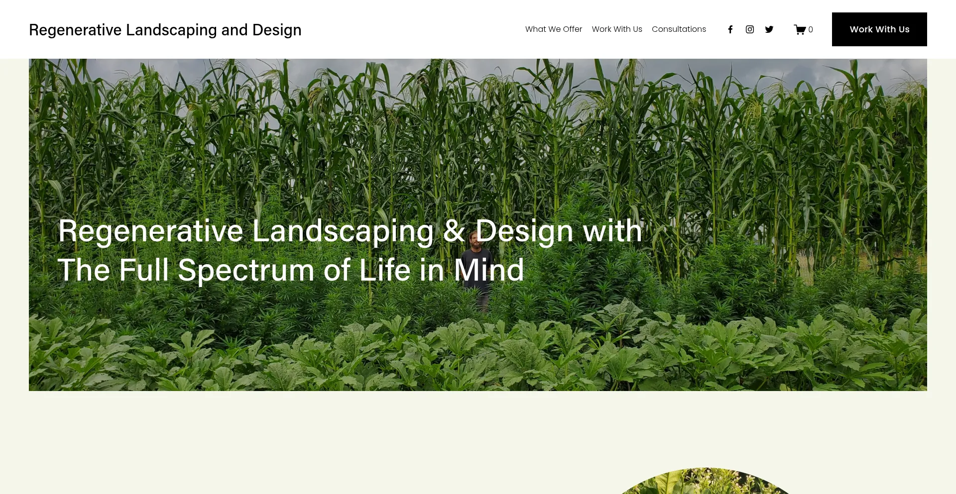 Website screenshot of 13elementsregenerativefarms.com