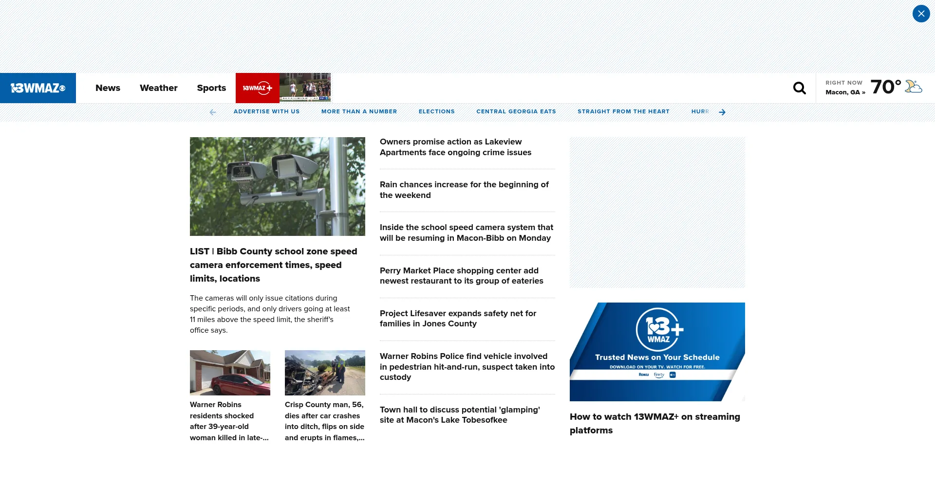 Website screenshot of 13wmaz.com