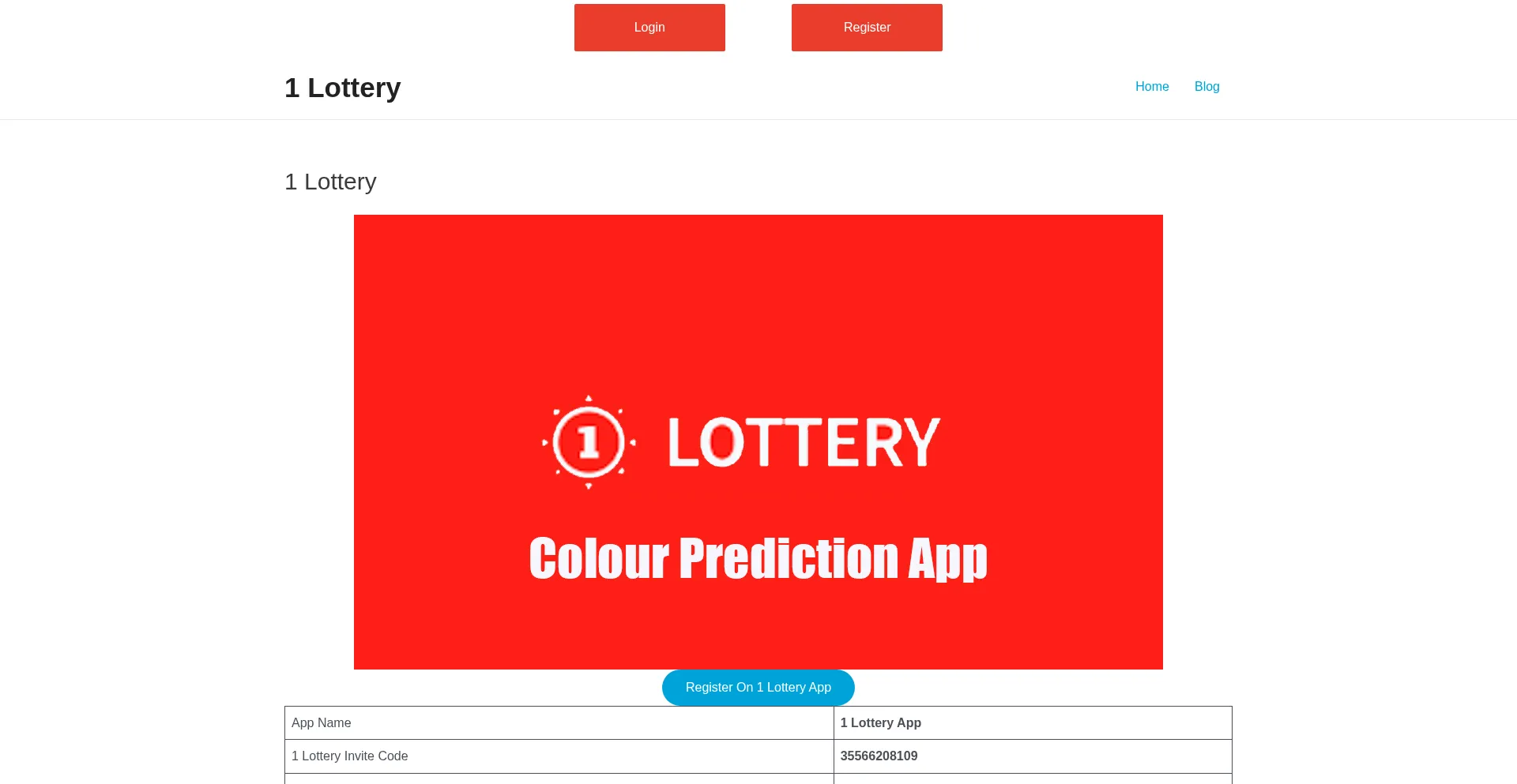 Website screenshot of 1-lottery.bet