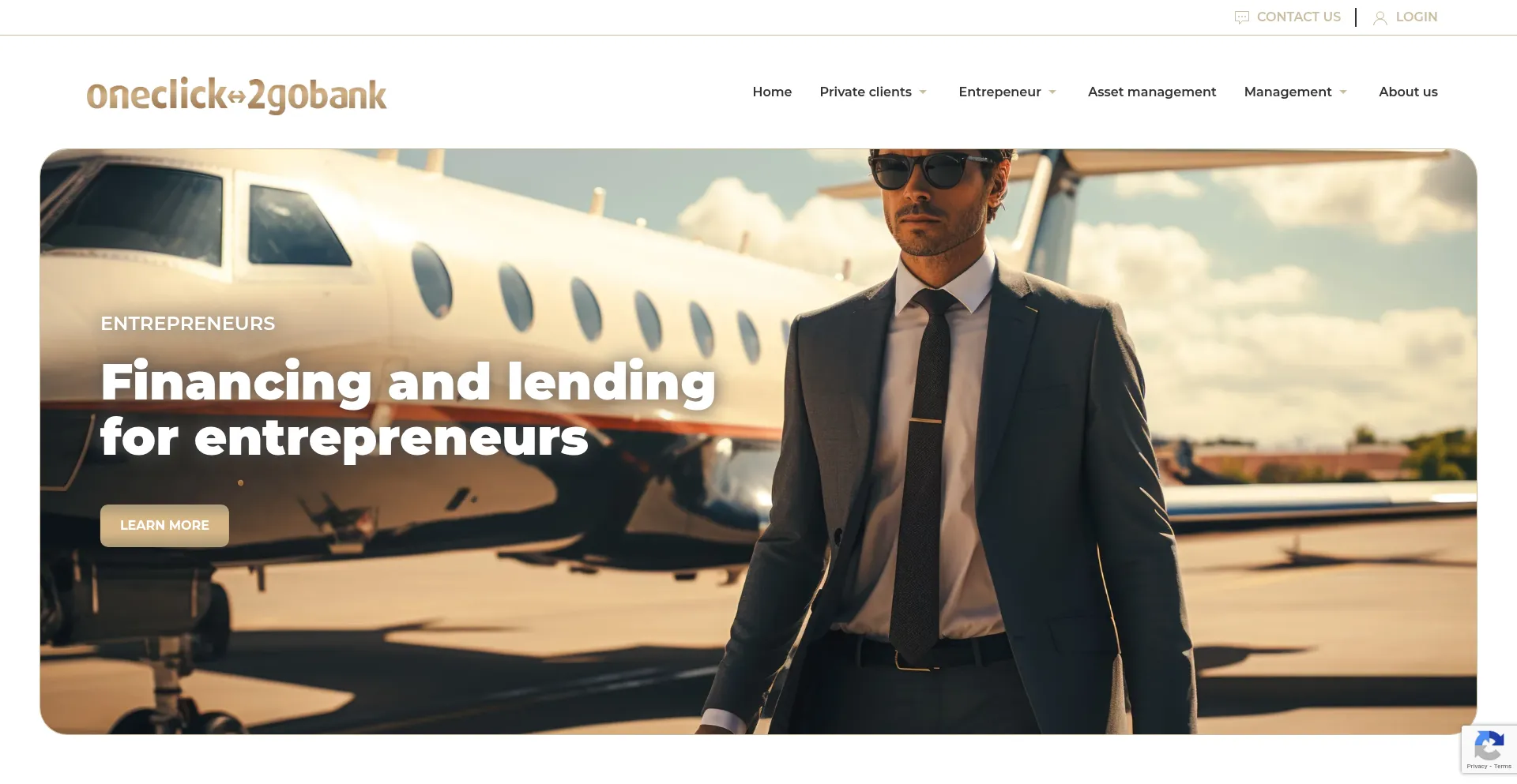 Website screenshot of 1click2goprivatebank.com