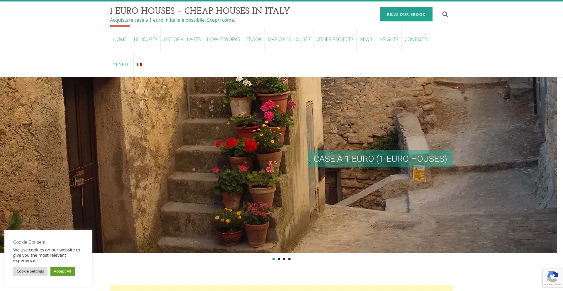 Website screenshot of 1eurohouses.com
