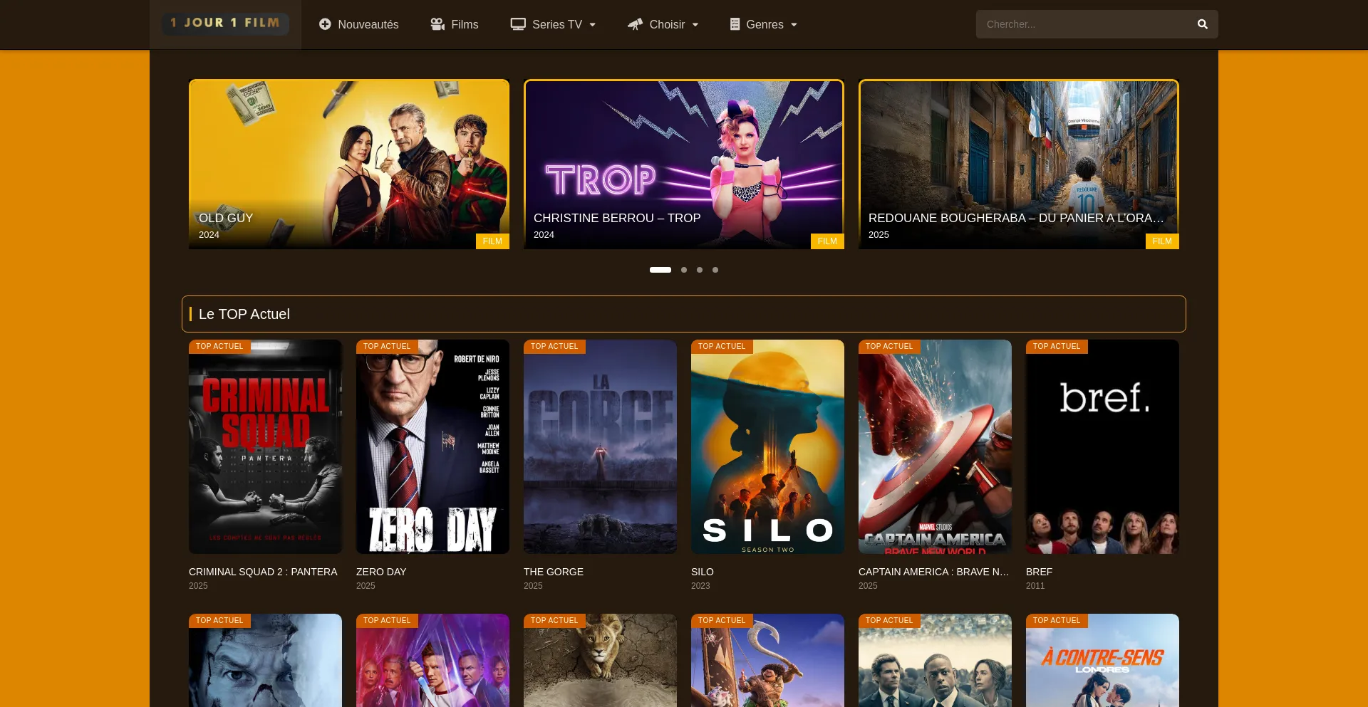 Website screenshot of 1jour1film.quest