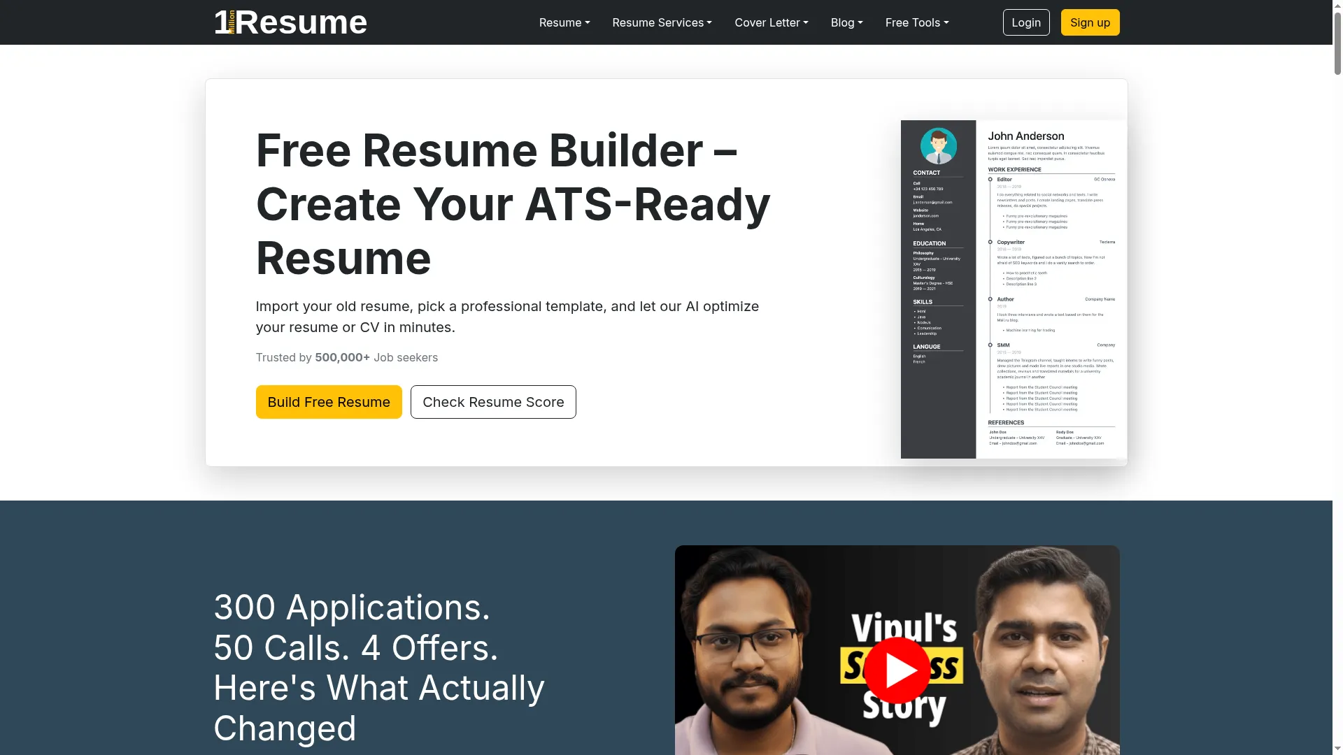 1millionresume.com