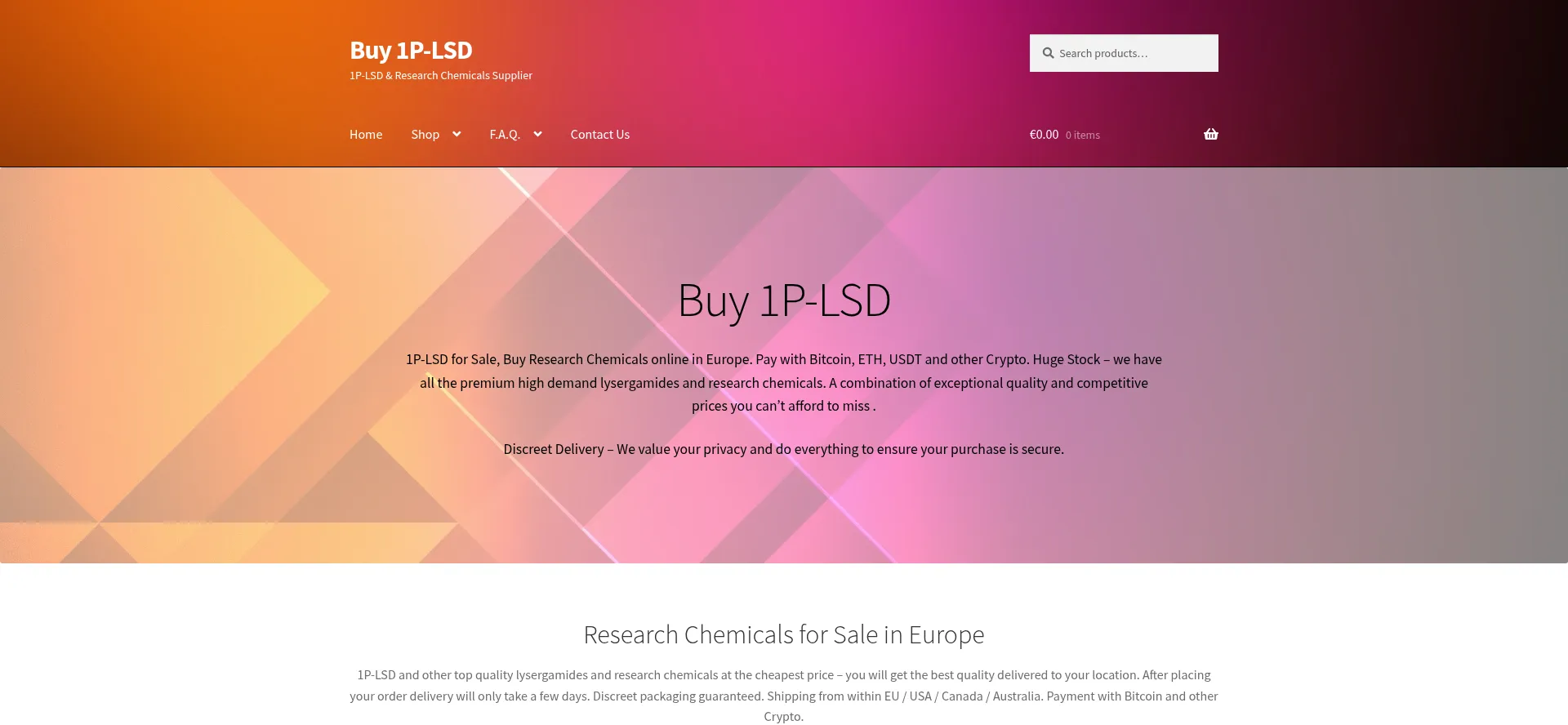Website screenshot of 1p-lsd-rc.com