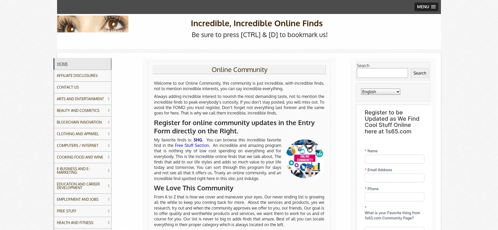 Website screenshot of 1s65.com
