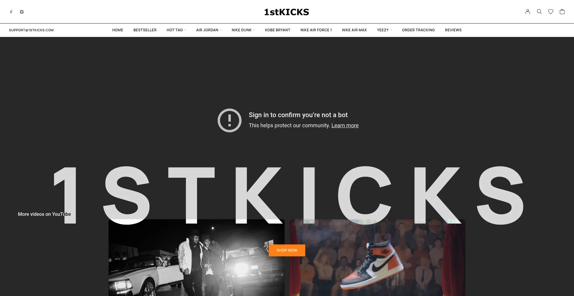 Website screenshot of 1st-kicks.com