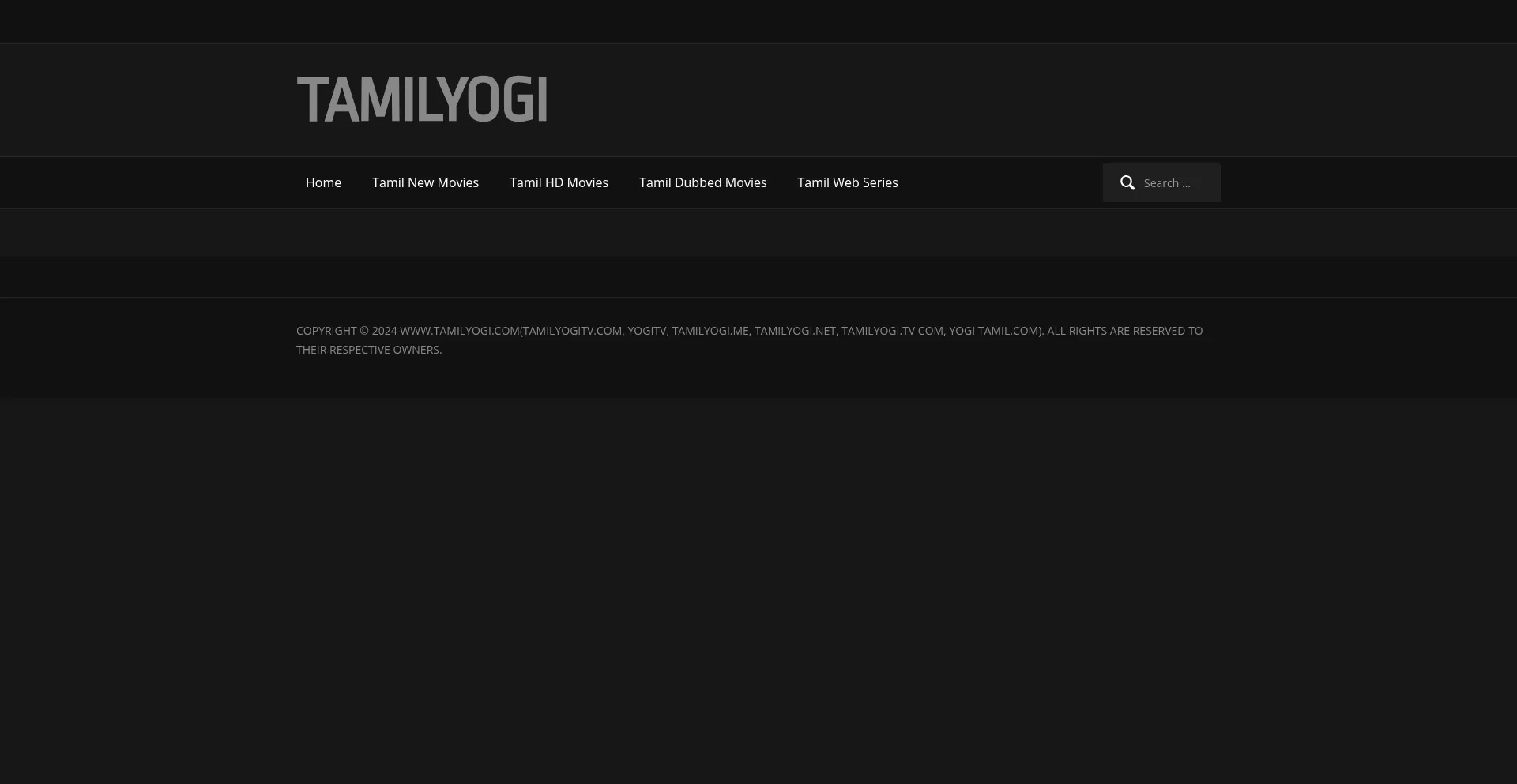 Website screenshot of 1tamilyogi.blue