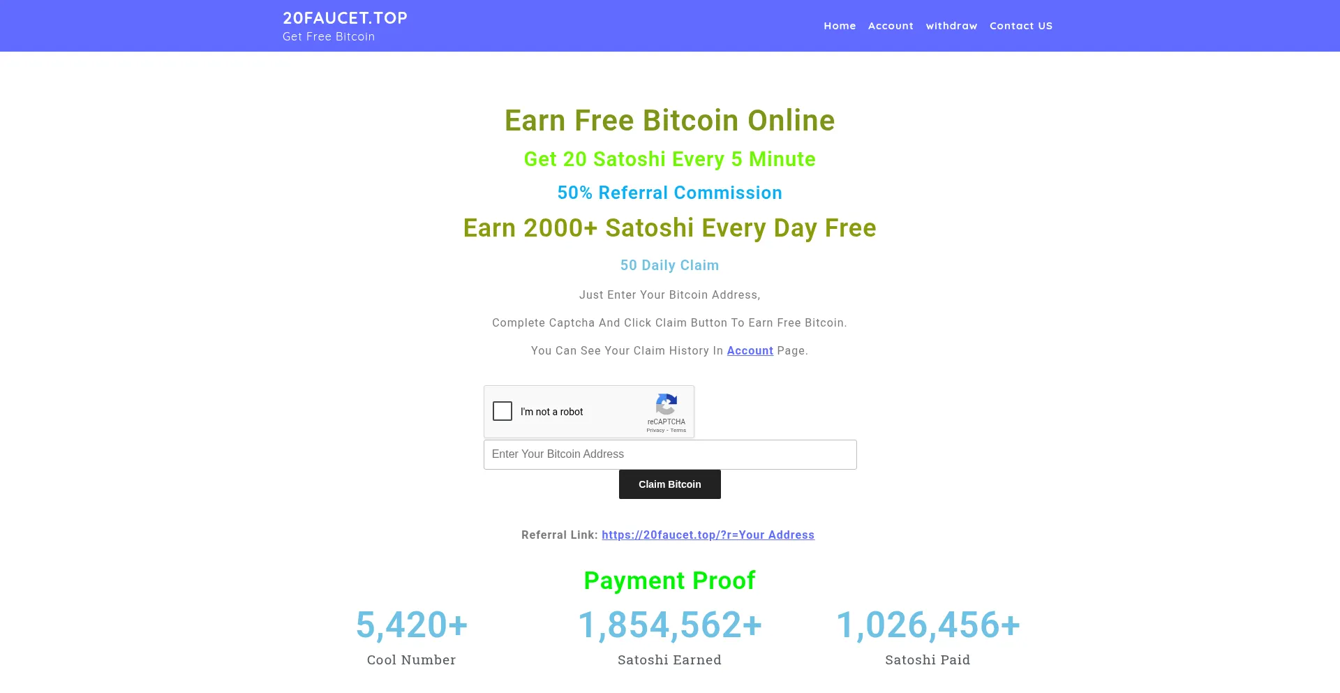 20faucet.top Screenshot