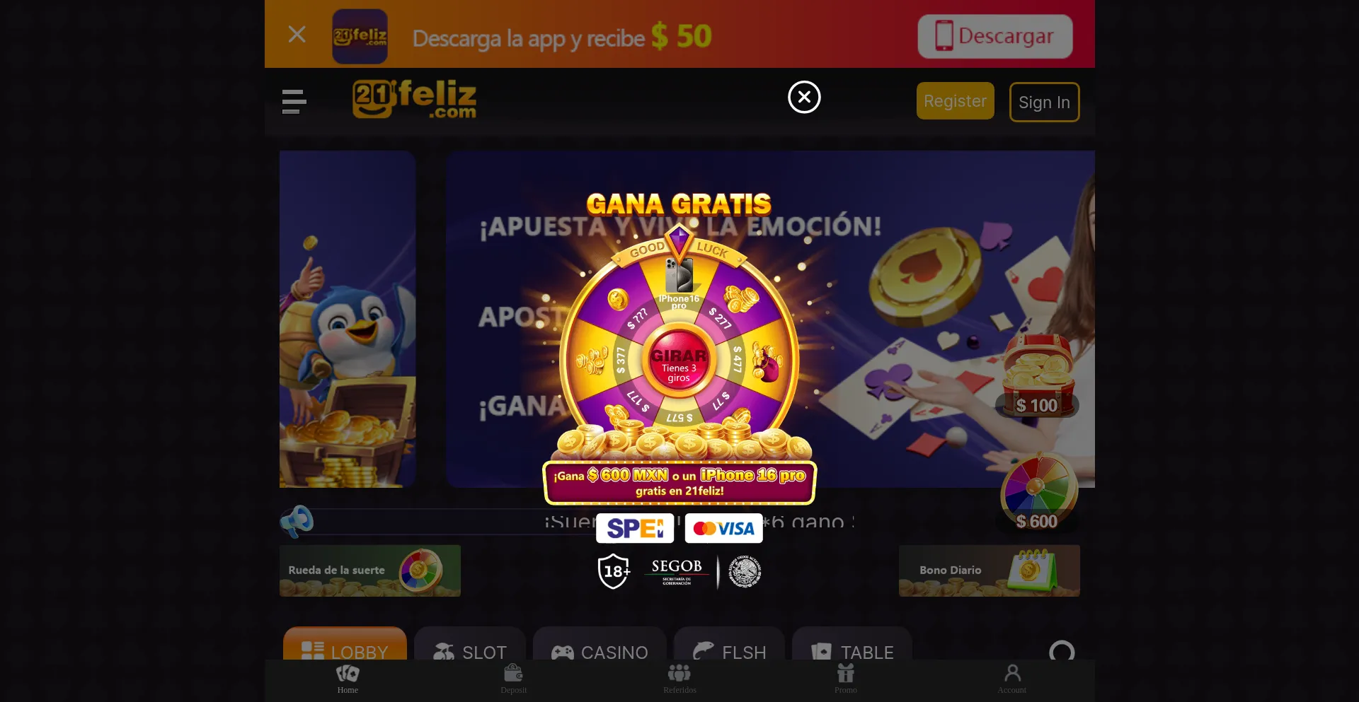 Website screenshot of 21feliz.com