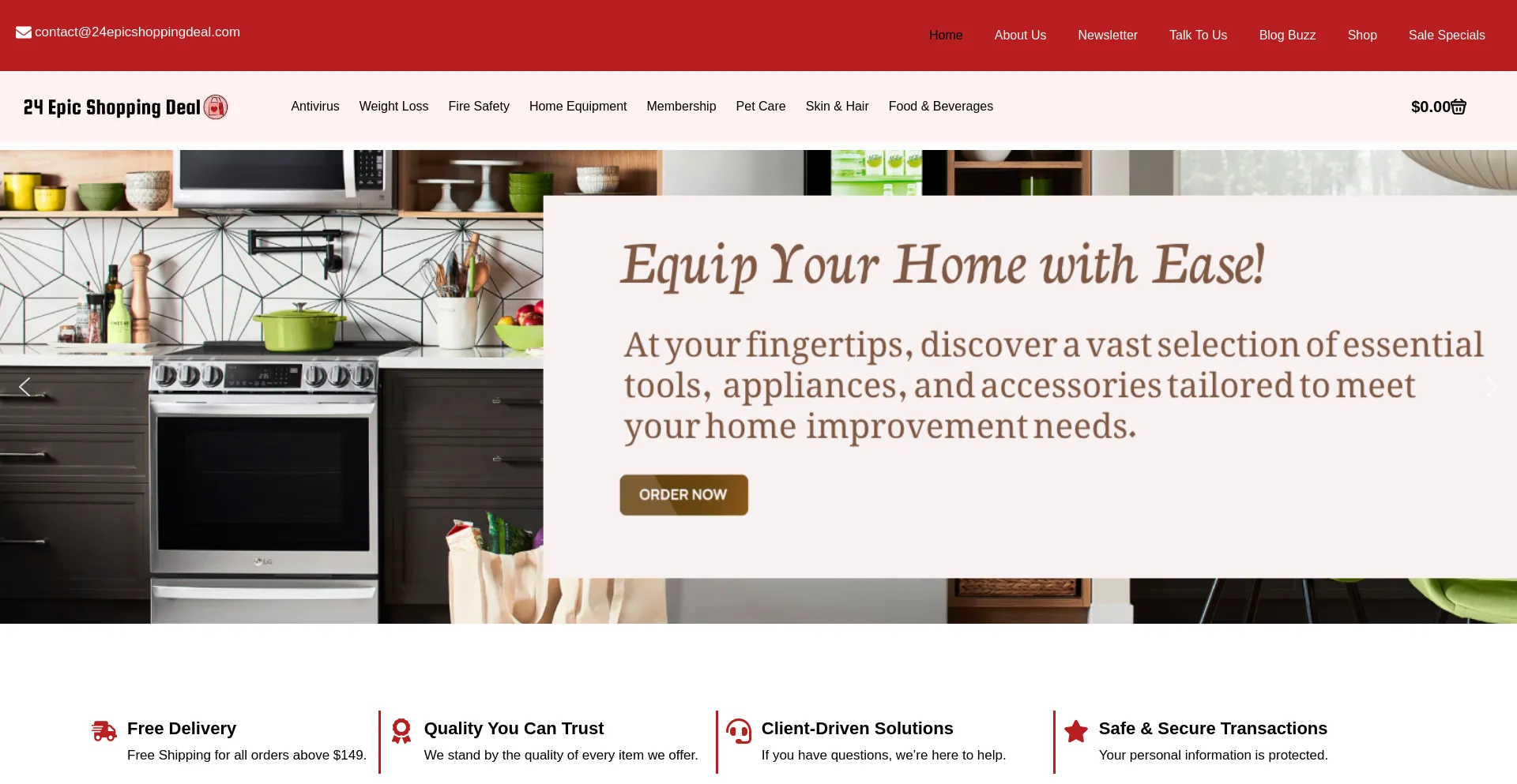 Website screenshot of 24epicshoppingdeal.com