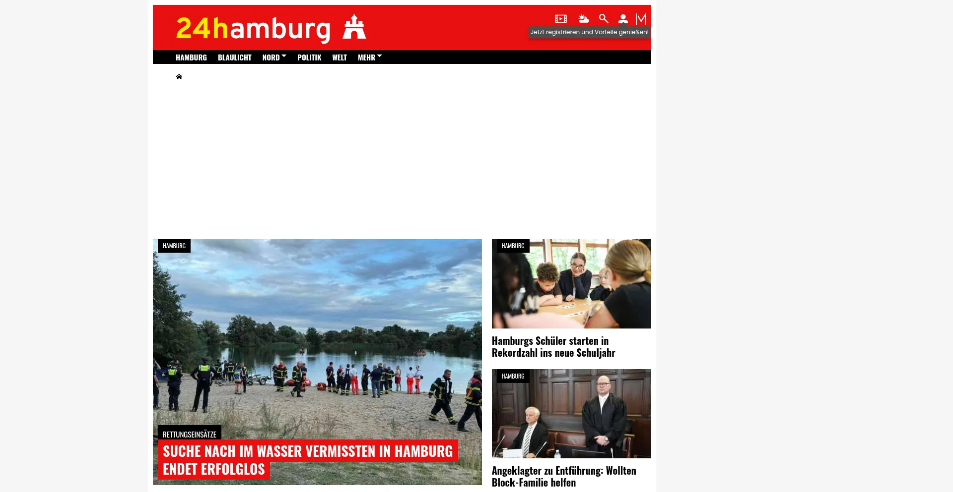 Website screenshot of 24hamburg.de