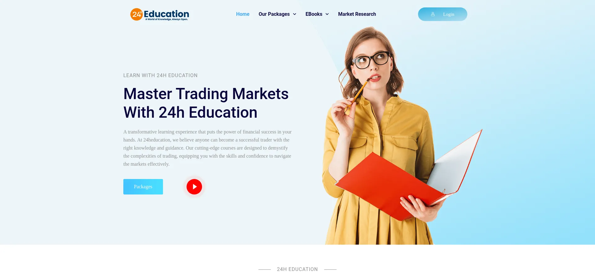 Website screenshot of 24heducation.com