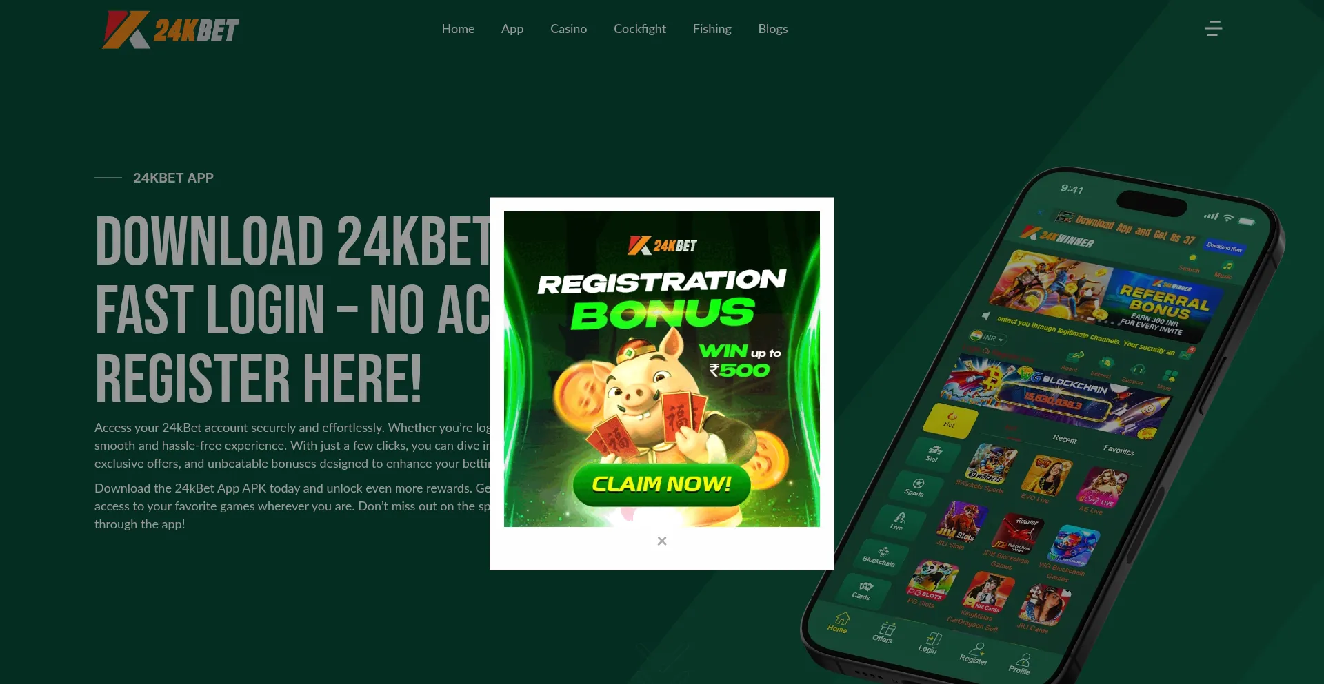 24kbetindia.com Screenshot