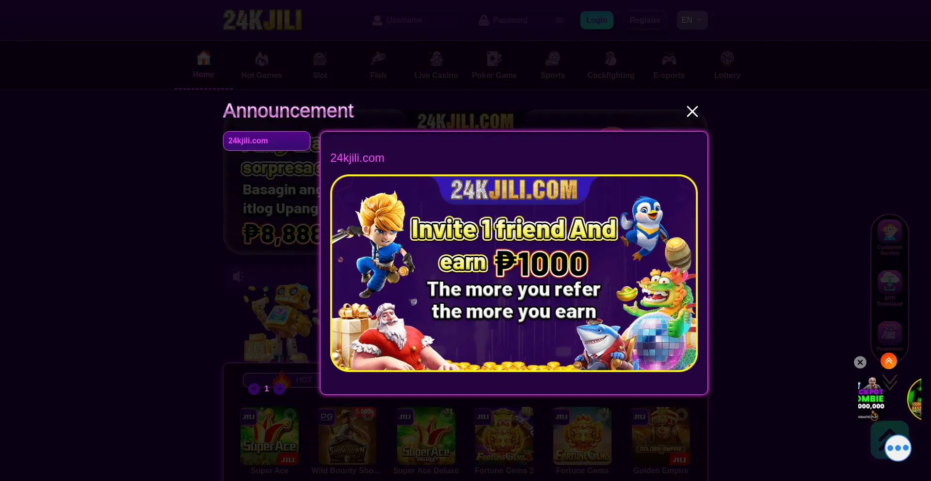 Website screenshot of 24kjili.com