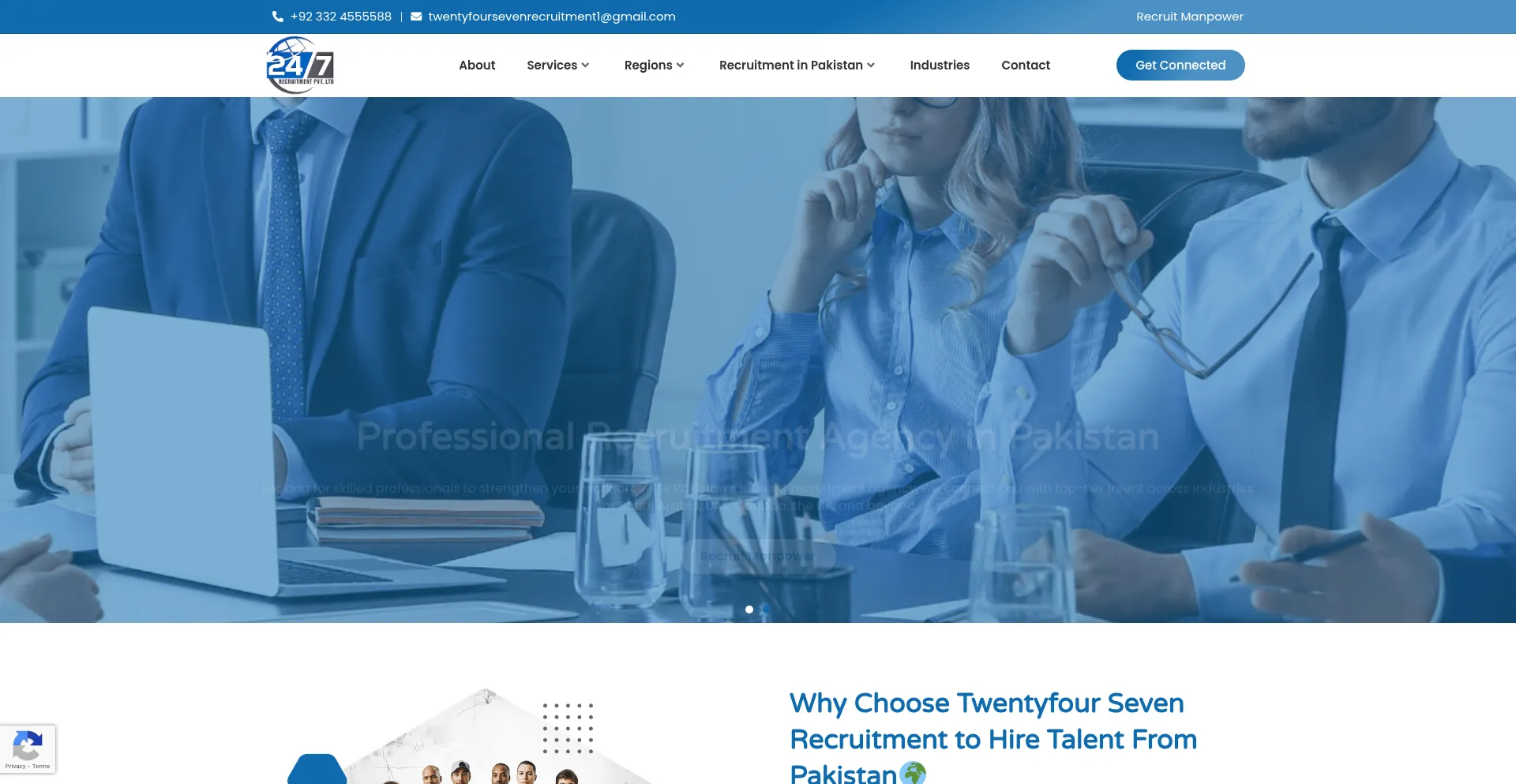 Website screenshot of 24sevenrecruitment.com