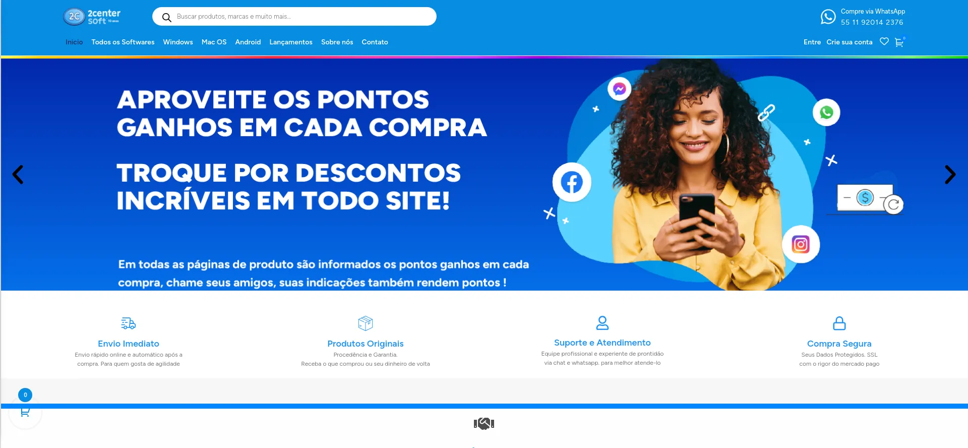 Website screenshot of 2centersoft.com