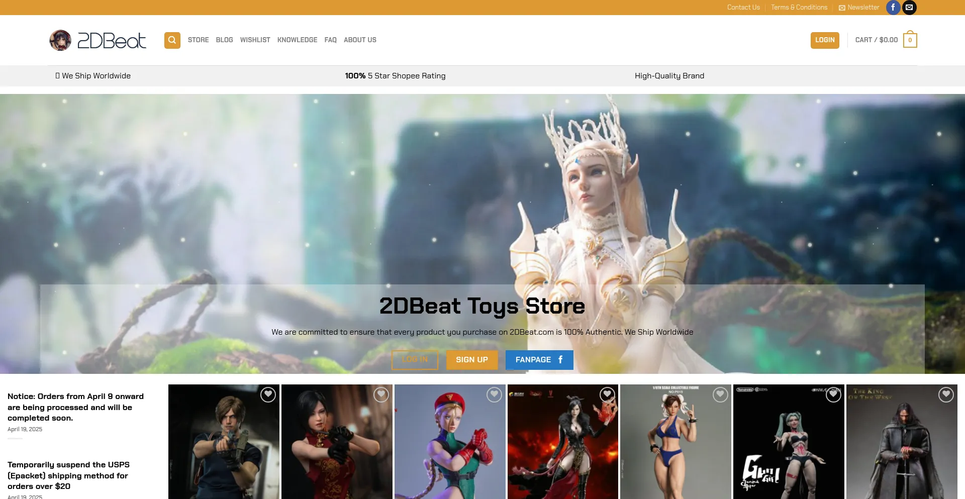 Website screenshot of 2dbeat.com
