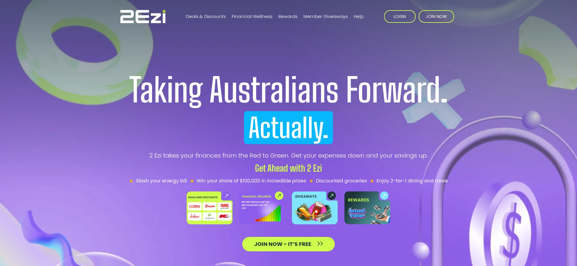 Website screenshot of 2ezi.au