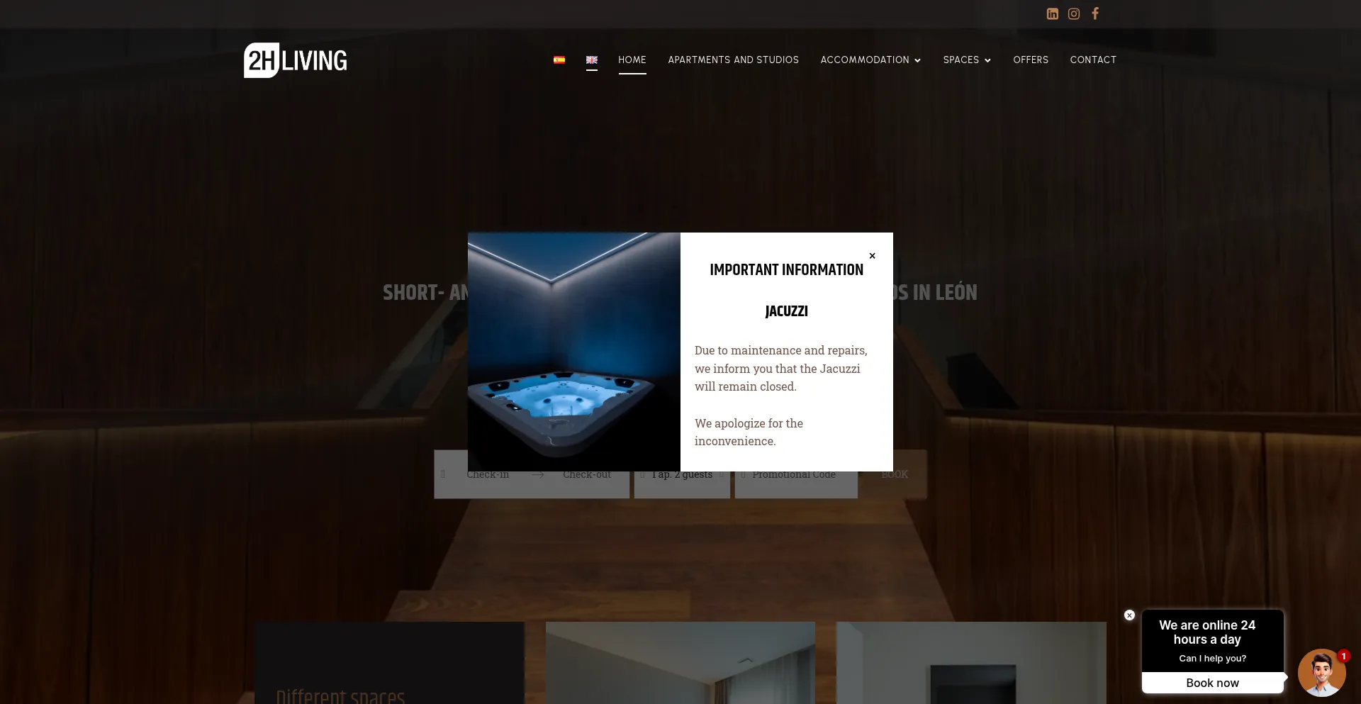 Website screenshot of 2hlivingleon.com