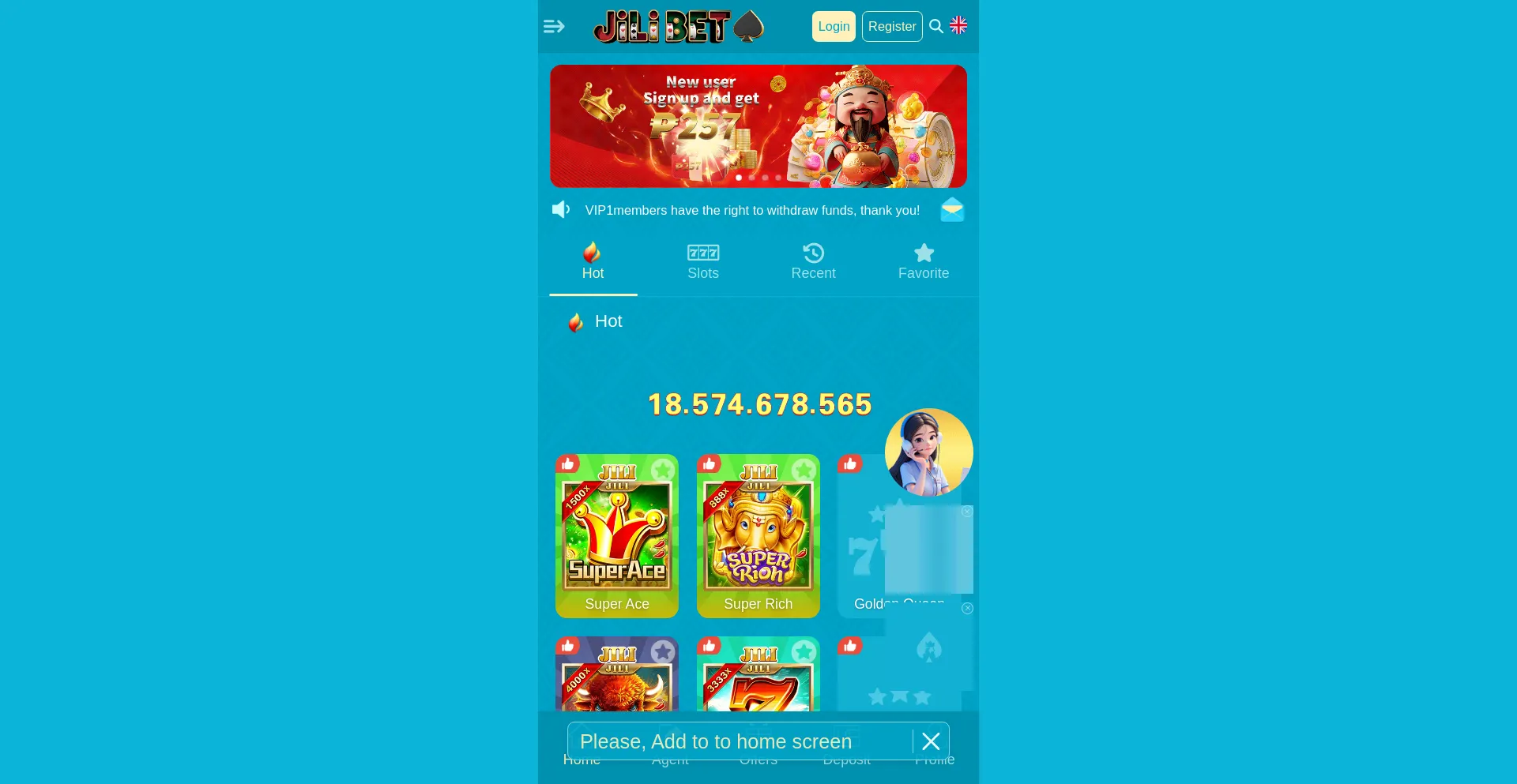 Website screenshot of 2jilibetcasino.com