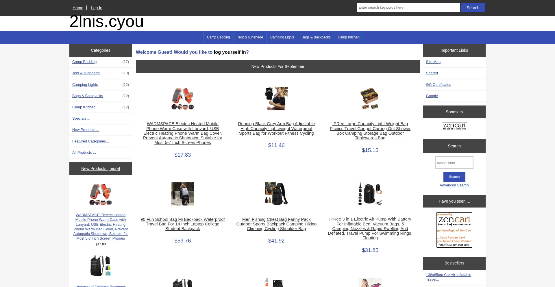 Website screenshot of 2lnis.cyou