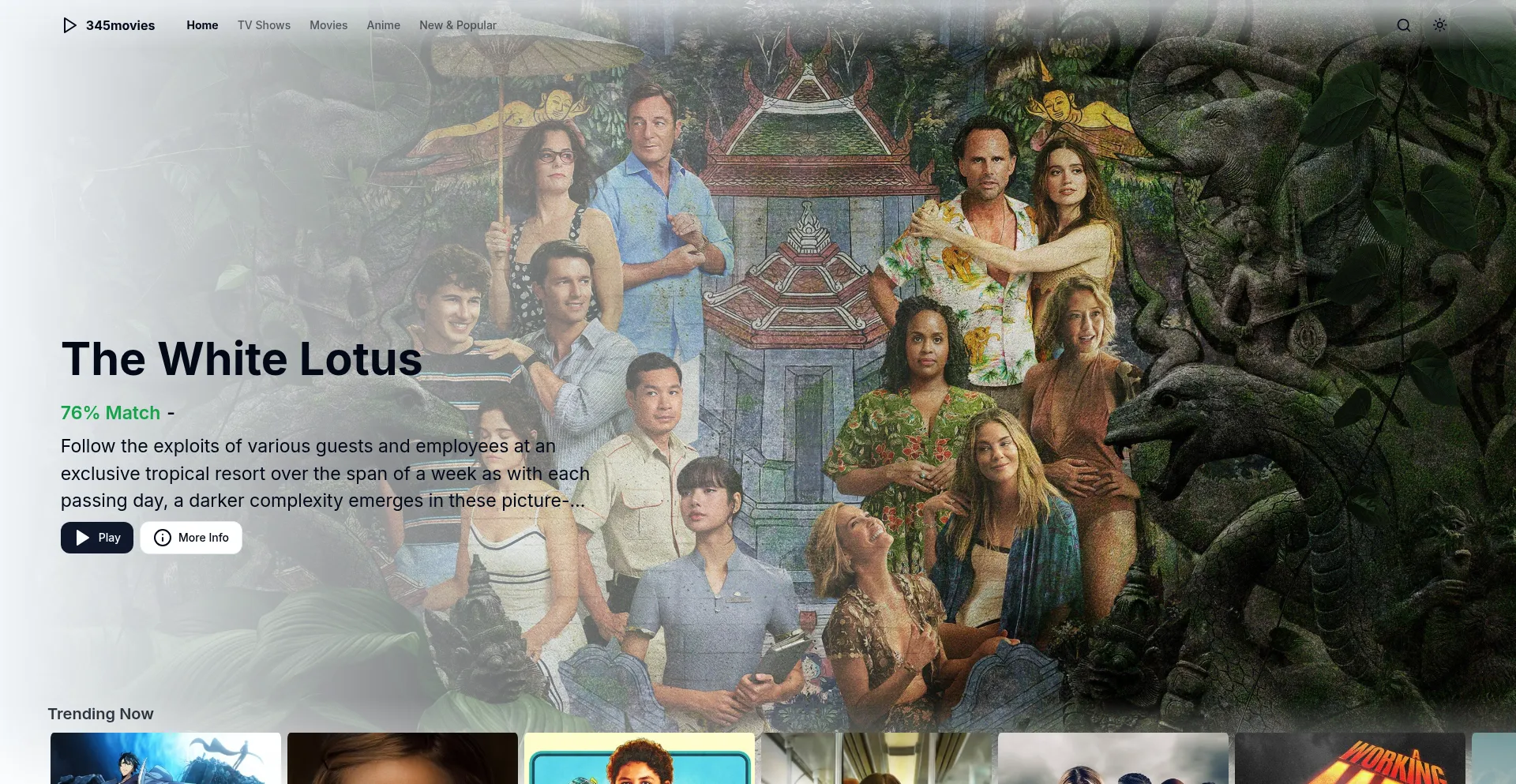 Website screenshot of 345movie.net