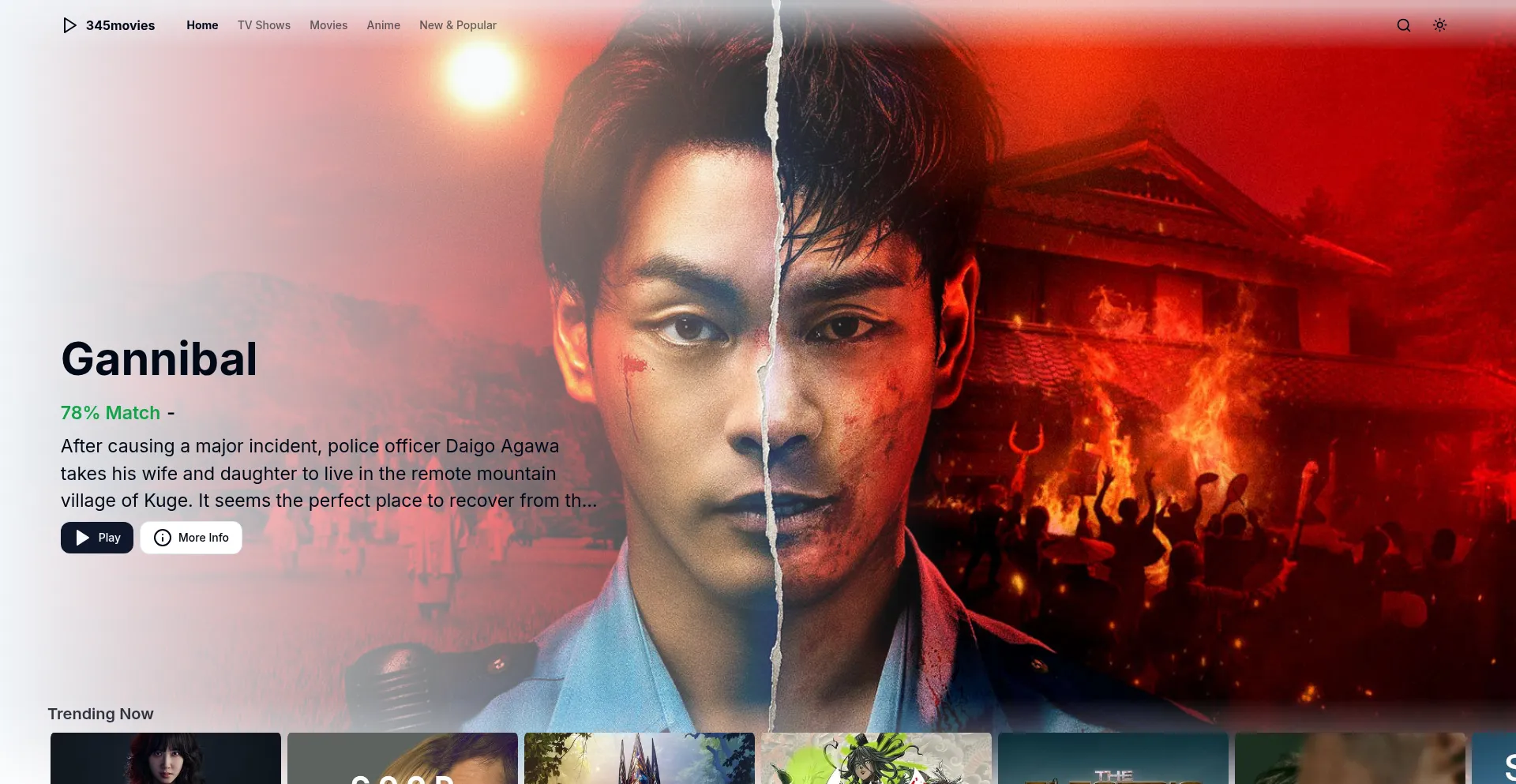 Website screenshot of 345movies.com