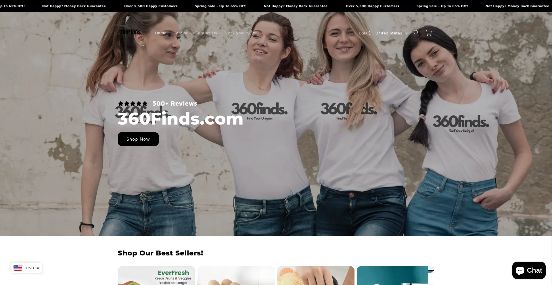 Website screenshot of 360finds.com