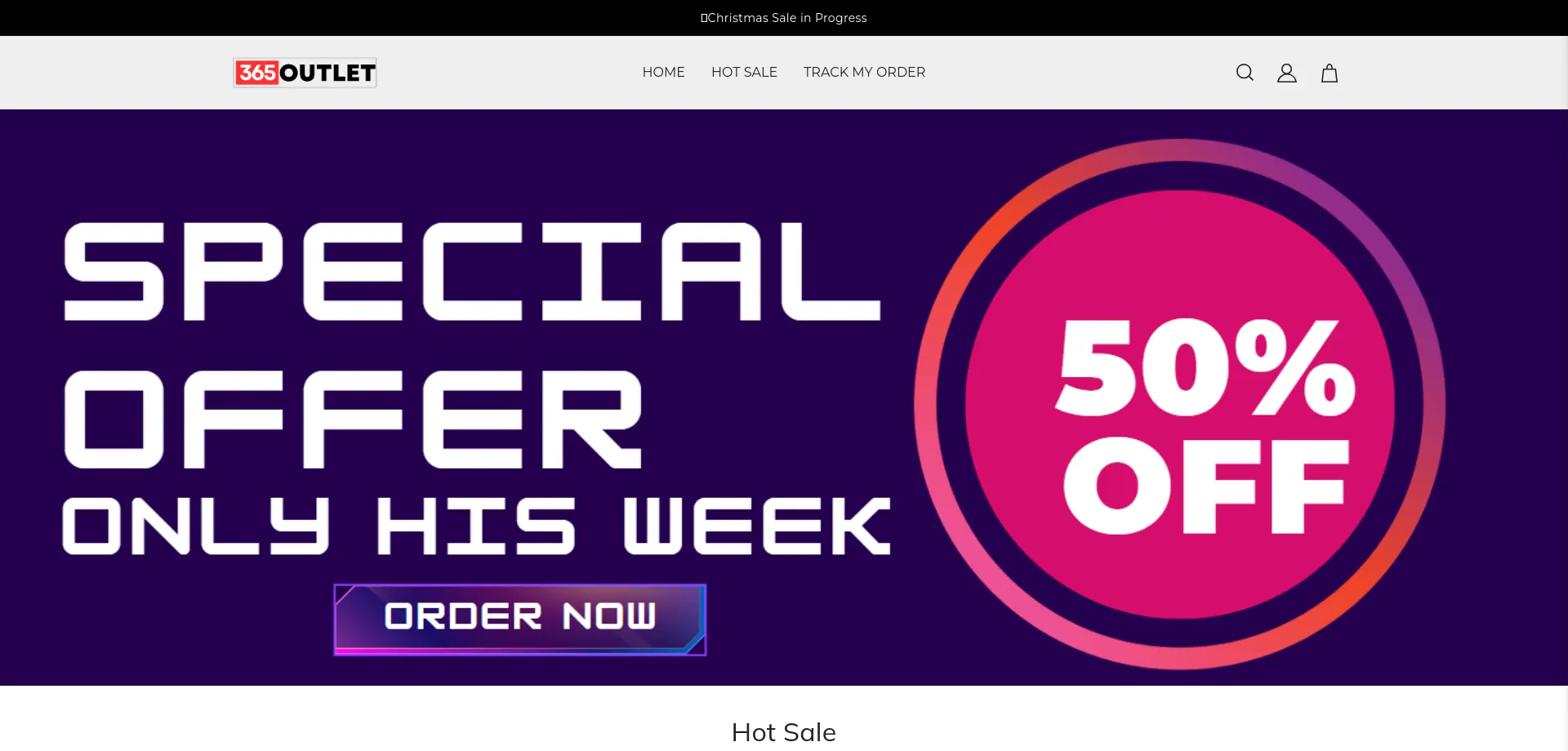 Website screenshot of 365outlet.shop