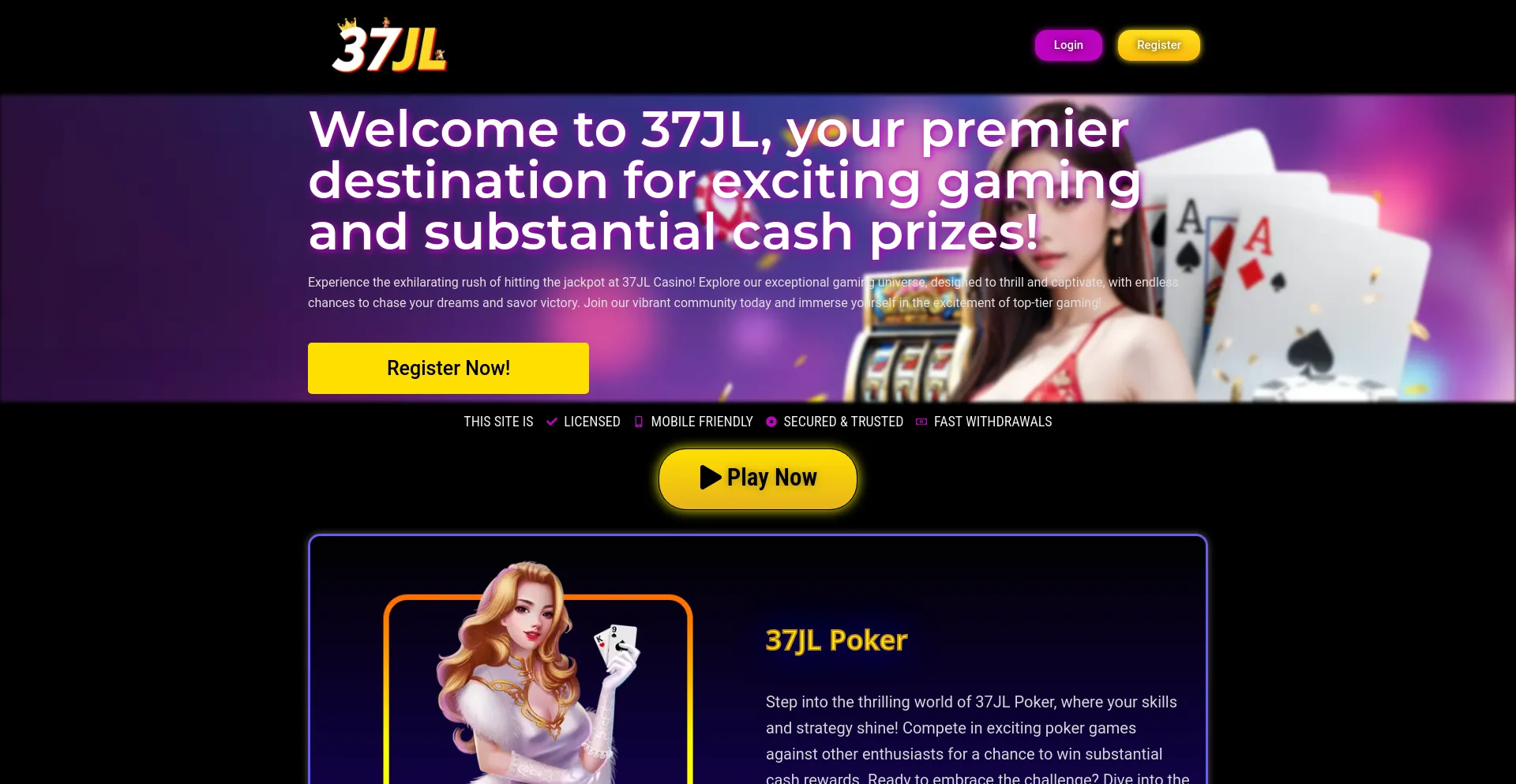 Website screenshot of 37jl-casino.vip