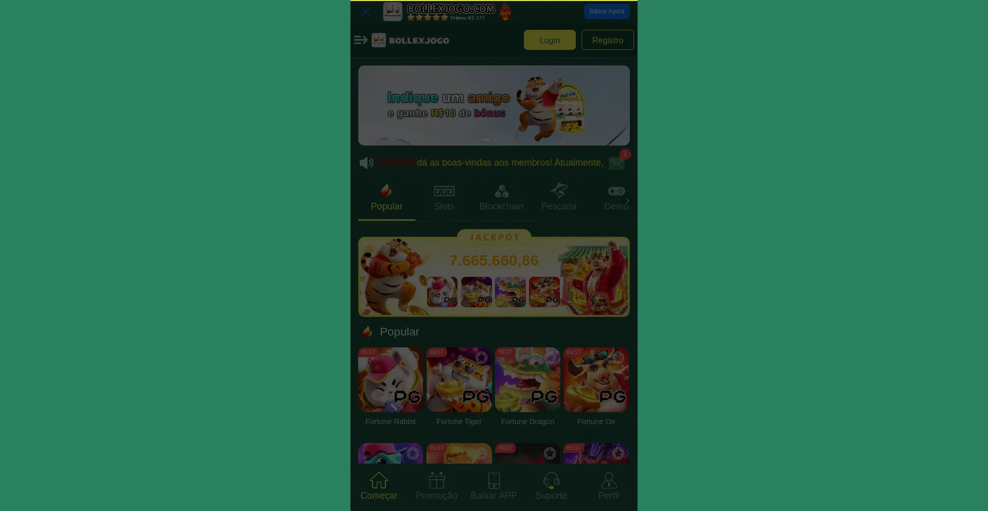 Website screenshot of 3bollexjogo.com