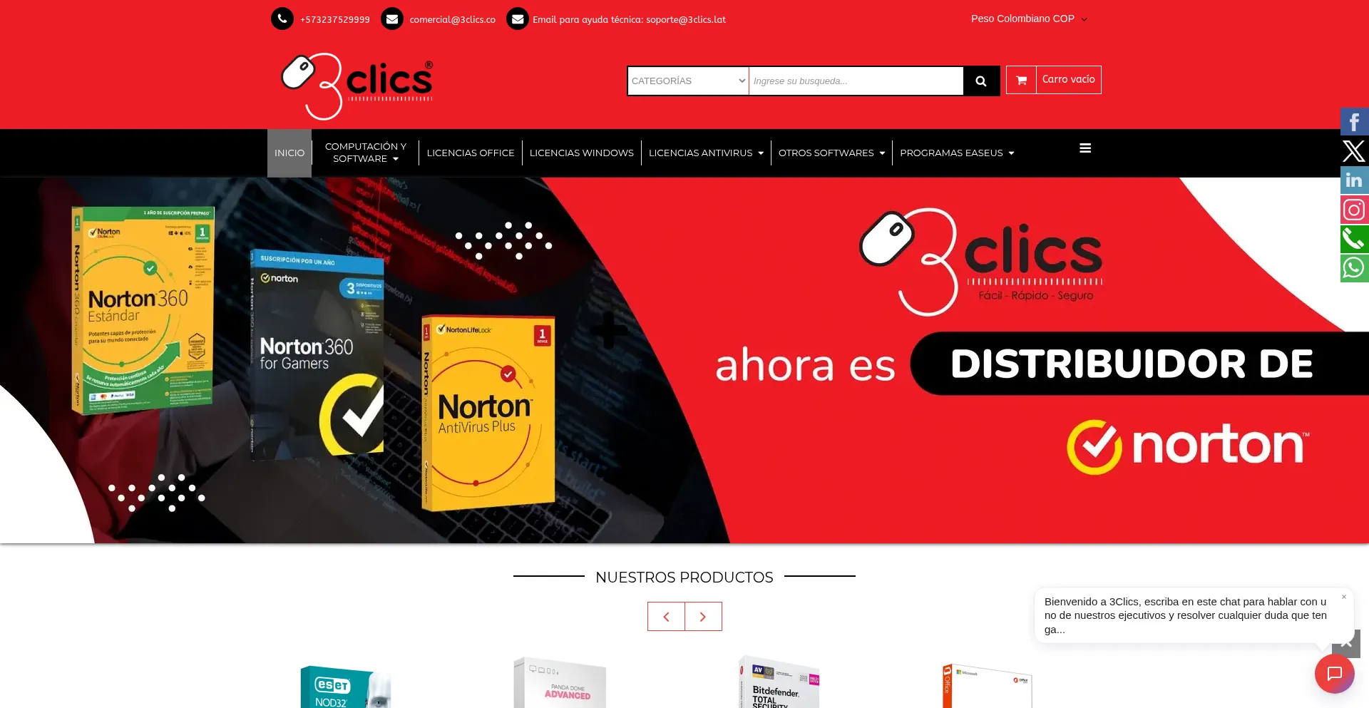 Website screenshot of 3clics.co