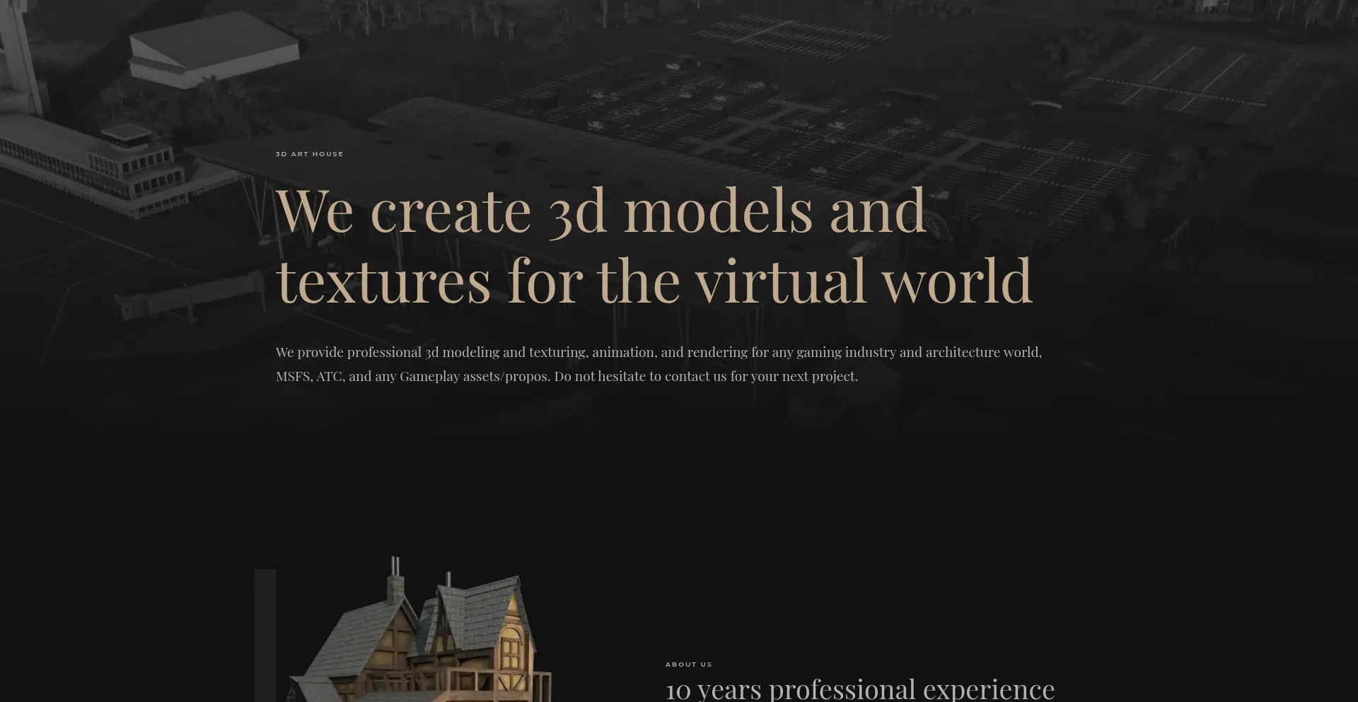Website screenshot of 3darthouse.com