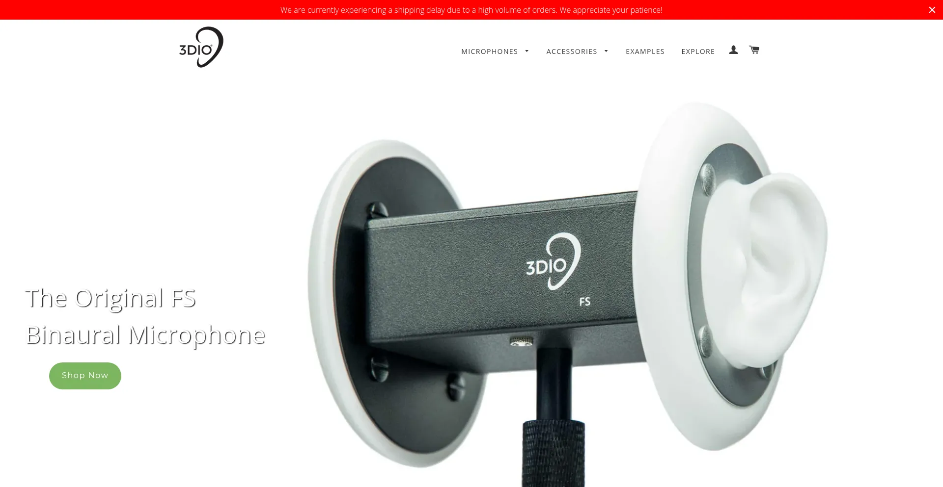 Website screenshot of 3diosound.com